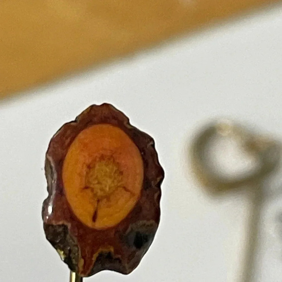 Vintage Lot of 4 Hat Pins Floral Sweden Wood Metal - Picture 4 of 5